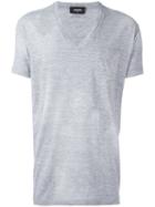 Dsquared2 V-neck Pocket T-shirt, Men's, Size: Medium, Grey, Cotton/viscose