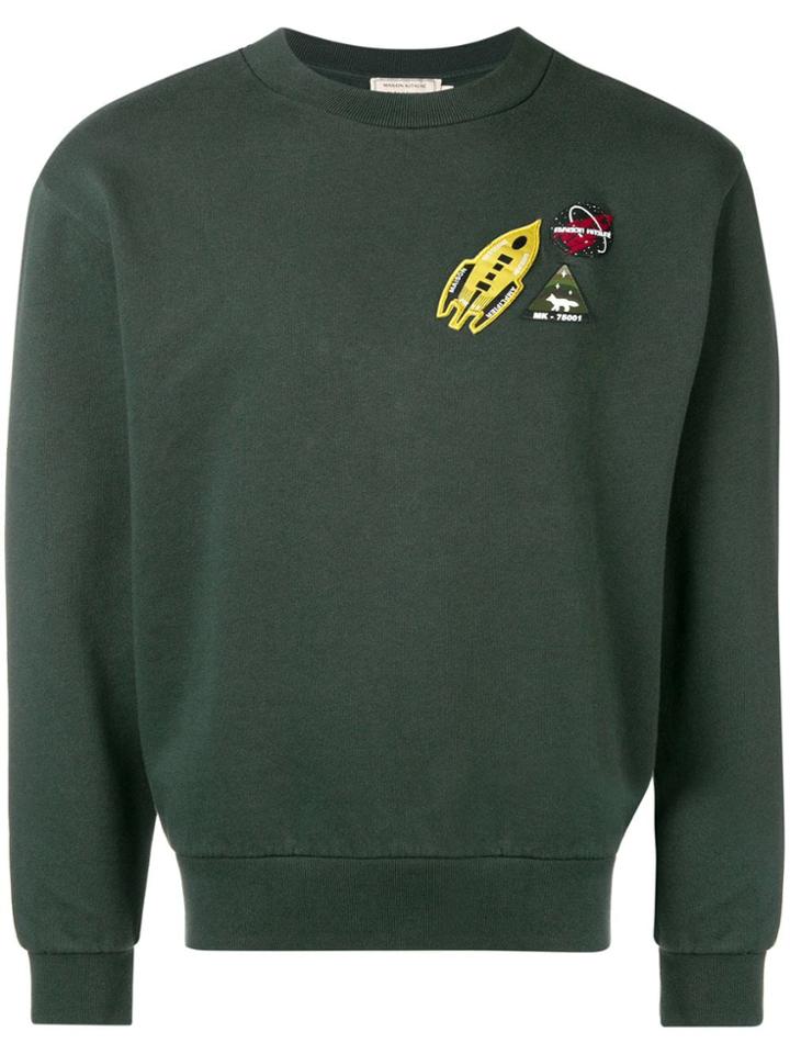 Maison Kitsuné Astronaut Patched Sweatshirt - Green