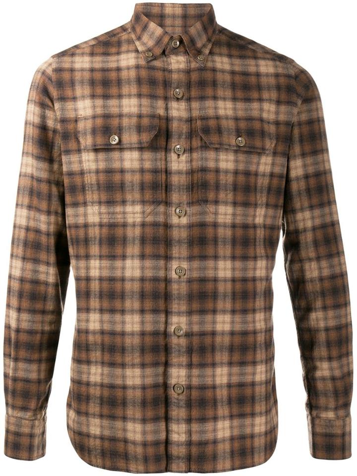 Tom Ford Tartan Check Shirt - Brown