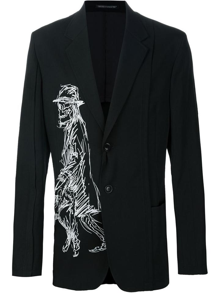 Yohji Yamamoto Printed Motif Blazer