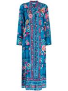 Anjuna Fold Print Shirt Dress - Blue