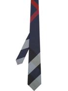 Burberry Modern Cut Oversized Check Silk Tie - Blue