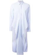 Brunello Cucinelli - Long Side Slit Shirt - Women - Cotton - S, Blue, Cotton