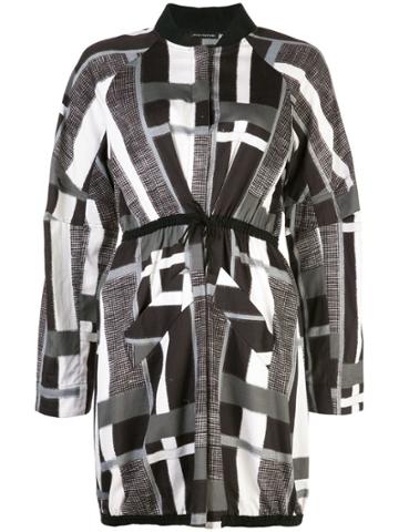 Josie Natori Taisho Stripe Drawstring Jacket - Black