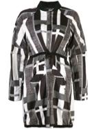 Josie Natori Taisho Stripe Drawstring Jacket - Black