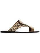Atp Atelier Roma Snake Print Leather Sandals - Nude & Neutrals