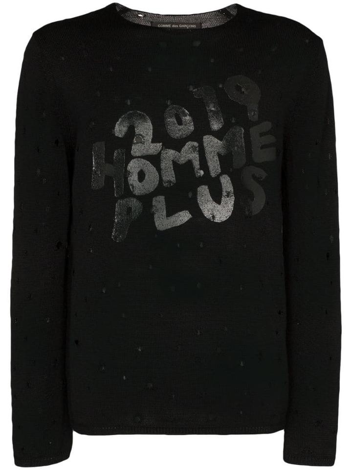 Comme Des Garçons Homme Plus 2019 Logo Wool Sweater - Black