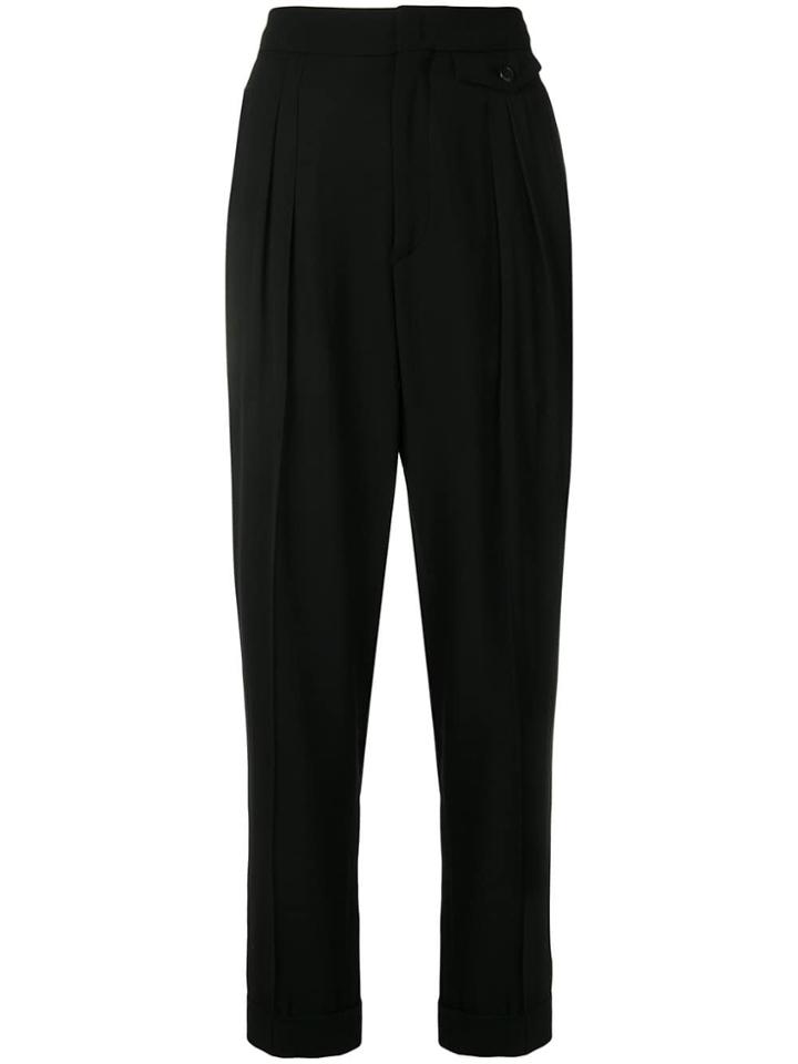 Isabel Marant Cropped High-waist Trousers - Black