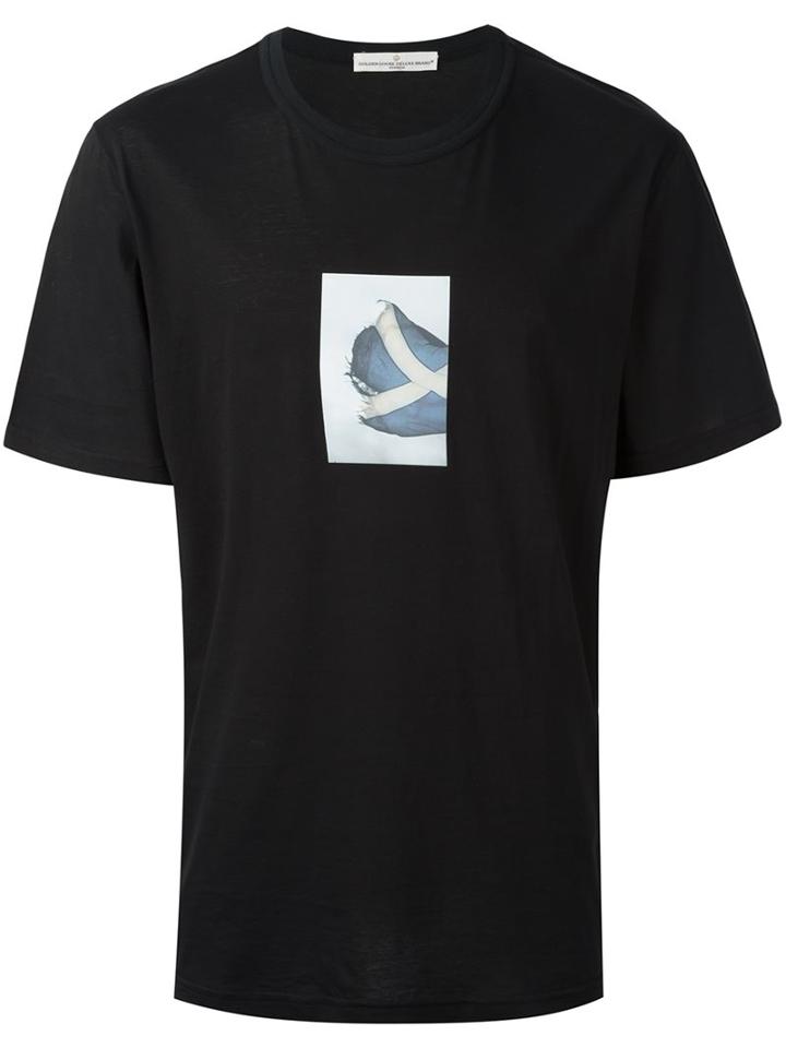 Golden Goose Deluxe Brand Scottish Flag Print T-shirt, Men's, Size: Small, Black, Cotton