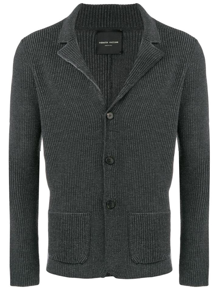 Roberto Collina Classic Fitted Cardigan - Grey
