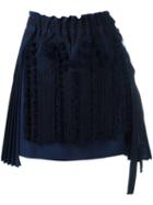 No21 Tassel Detail Pleated Skirt, Women's, Size: 42, Blue, Cotton/viscose/polyester