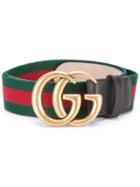Gucci - Web Canvas Belt - Women - Cotton/leather - 95, Green, Cotton/leather