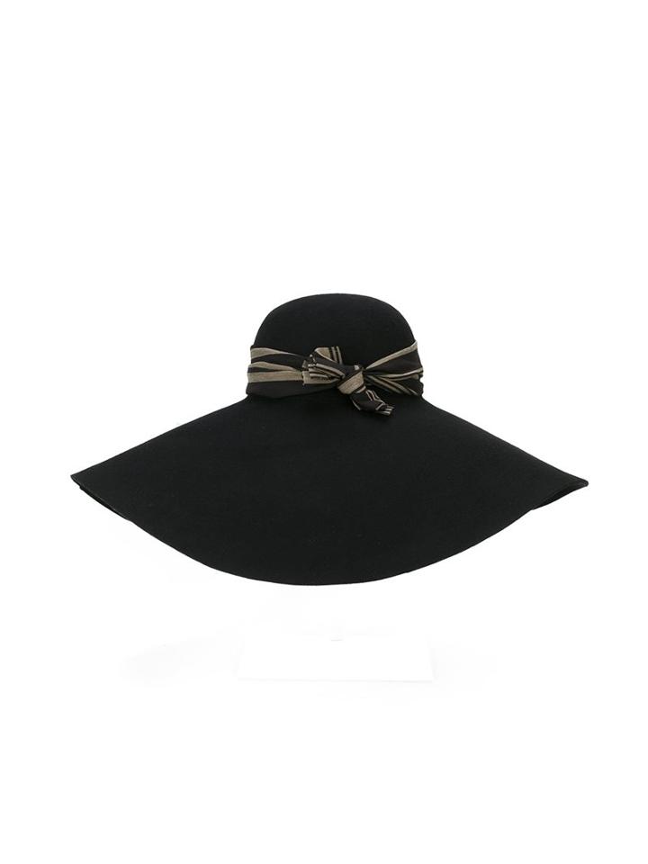 Isabel Benenato Asymmetric Bow Detail Hat
