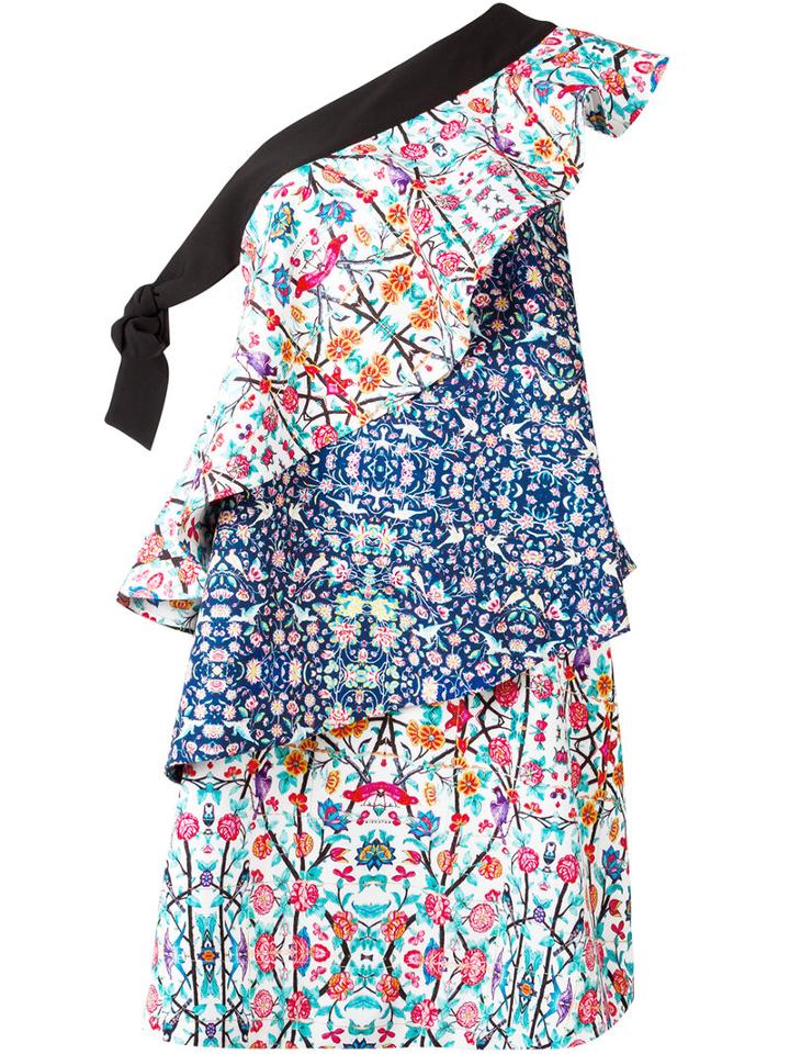 Miahatami - Tiered Floral Dress - Women - Polyester/spandex/elastane - 42, Women's, White, Polyester/spandex/elastane