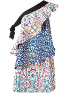 Miahatami - Tiered Floral Dress - Women - Polyester/spandex/elastane - 42, Women's, White, Polyester/spandex/elastane