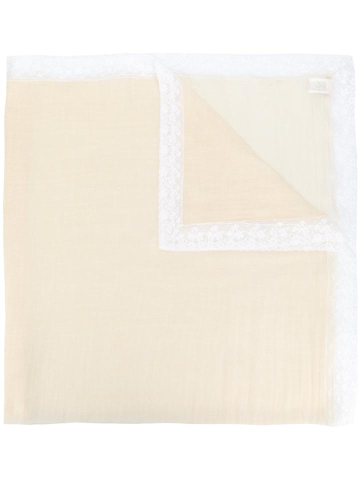 Faliero Sarti Lace Edge Scarf - Nude & Neutrals