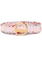 Emilio Pucci Whipstitched Leather Belt - Pink