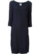 Kristensen Du Nord Three-quarters Sleeve Shift Dress, Women's, Size: 0, Blue, Silk/cotton