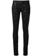 Saint Laurent Star Print Skinny Jeans, Women's, Size: 27, Black, Cotton/spandex/elastane