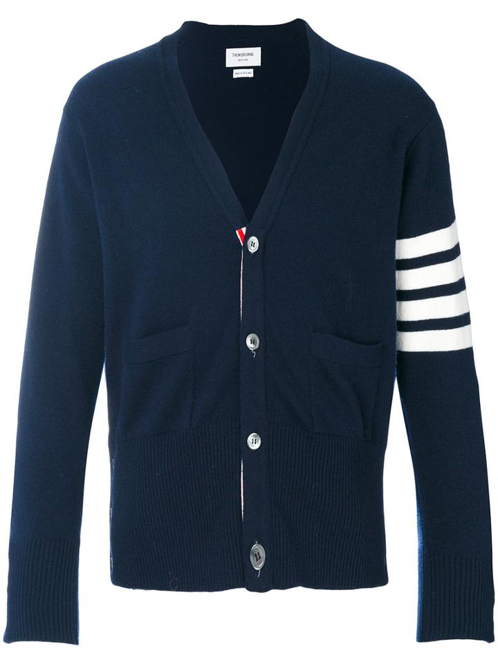 Thom Browne - Stripe Detail Cardigan - Men - Cashmere - 1, Blue, Cashmere
