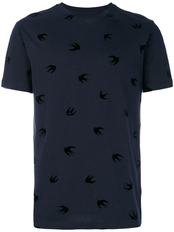 Mcq Alexander Mcqueen Swallow Print T-shirt - Blue