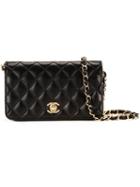 Chanel Vintage Mini Cc Shoulder Bag, Women's, Black