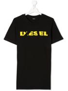 Diesel Kids Teen Logo Print T-shirt - Black