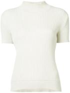 A.p.c. - Ribbed Detail Jumper - Women - Cotton/linen/flax - L, Women's, Nude/neutrals, Cotton/linen/flax