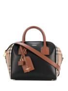 Burberry Check Print Tote Bag - Black