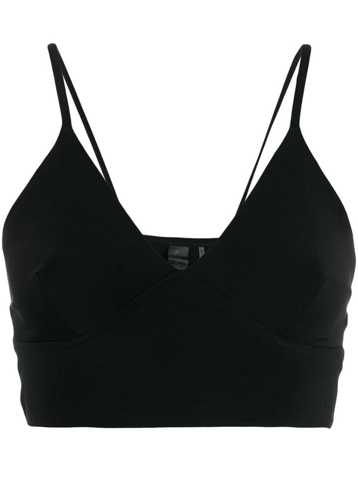 Norma Kamali Plunge Crop Top - Black