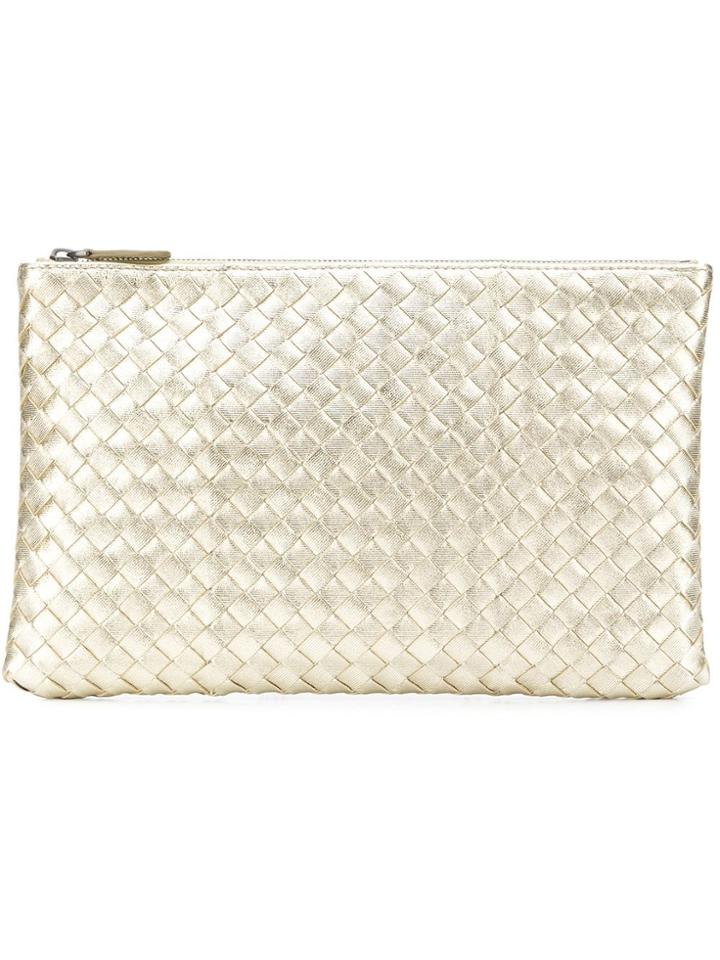 Bottega Veneta Intrecciato Clutch - Metallic