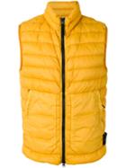 Stone Island Padded Shell Vest, Men's, Size: Medium, Yellow/orange, Polyamide/polyurethane Resin/duck Feathers
