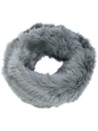 Yves Salomon Circle Scarf, Women's, Grey, Rabbit Fur