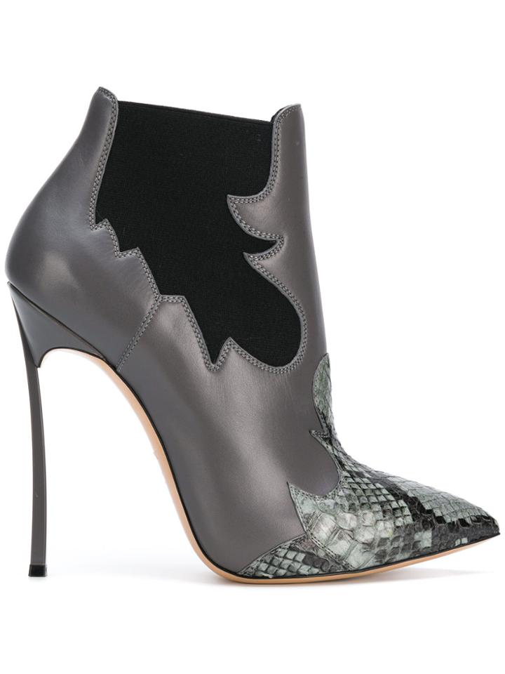 Casadei Elasticated Side Panel Boots - Grey