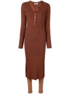 Loveless Slim-fit Ribbed Midi Dress - Brown