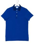 Lanvin Petite Teen Contrast Collar Polo Shirt - Blue