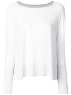 Fabiana Filippi Contrast Neck Knitted Top - White