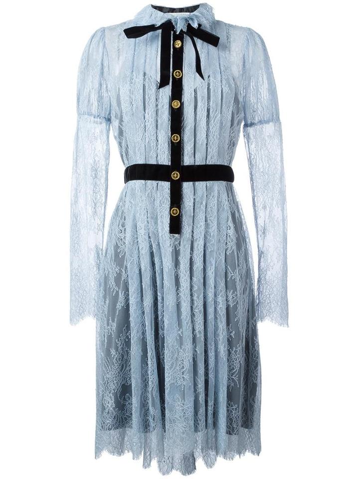 Philosophy Di Lorenzo Serafini Floral Lace Dress, Women's, Size: 40, Blue, Polyamide