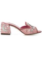 Dolce & Gabbana Star And Moon Embellished Mules - Pink & Purple