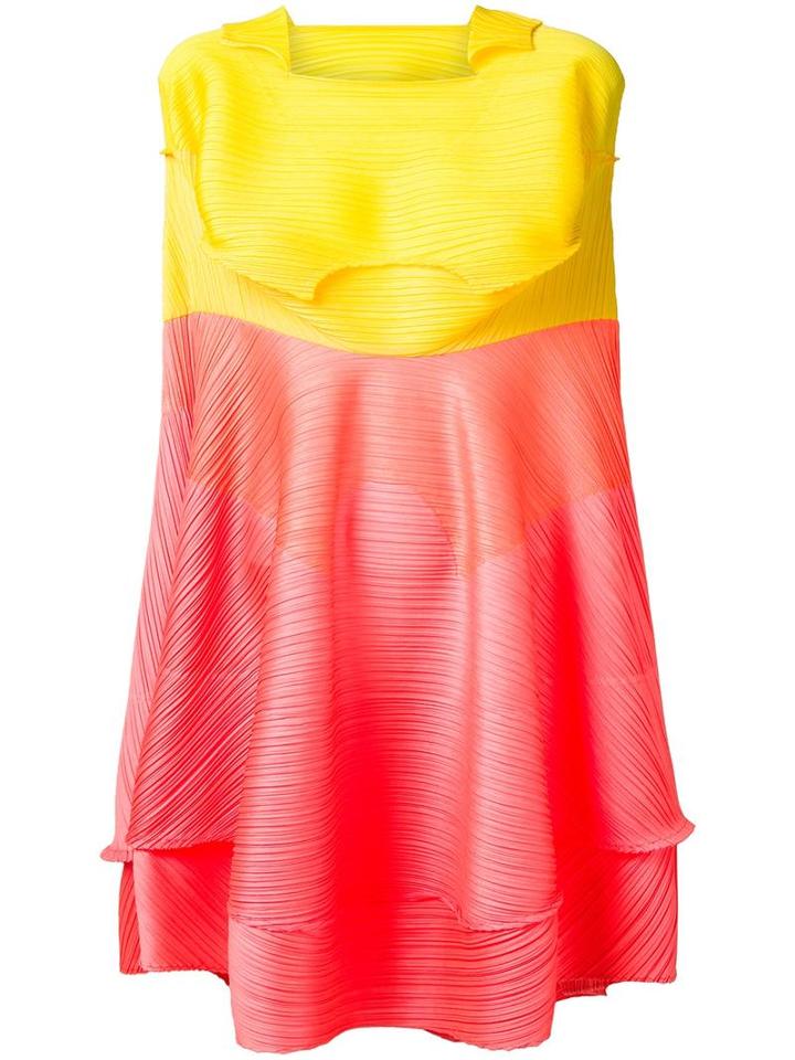 Pleats Please By Issey Miyake Jumping Plate Dress, Women's, Size: 3, Yellow/orange, Polyester