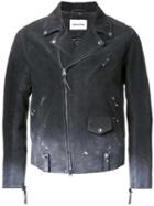 Monkey Time Dégradé Splatter Detailing Jacket, Men's, Size: Medium, Black, Calf Leather/polyester