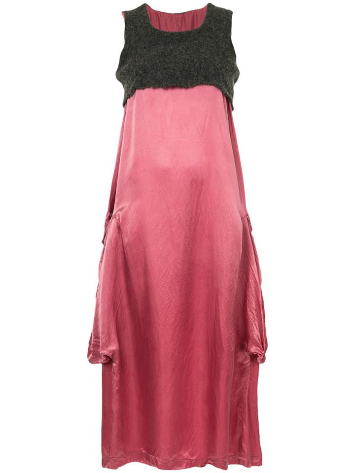 Comme Des Garçons Vintage Layered Draped Long Dress - Pink & Purple