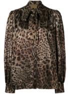 Dolce & Gabbana Leopard Print Blouse - Black