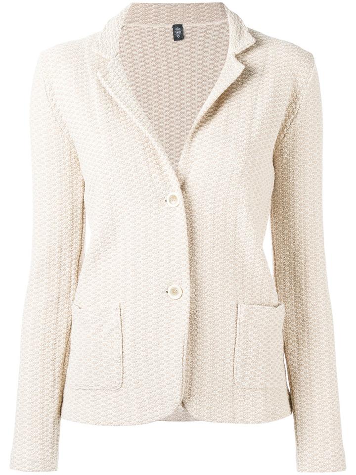 Eleventy - Textured Blazer - Women - Cotton/polyamide - Xs, Nude/neutrals, Cotton/polyamide