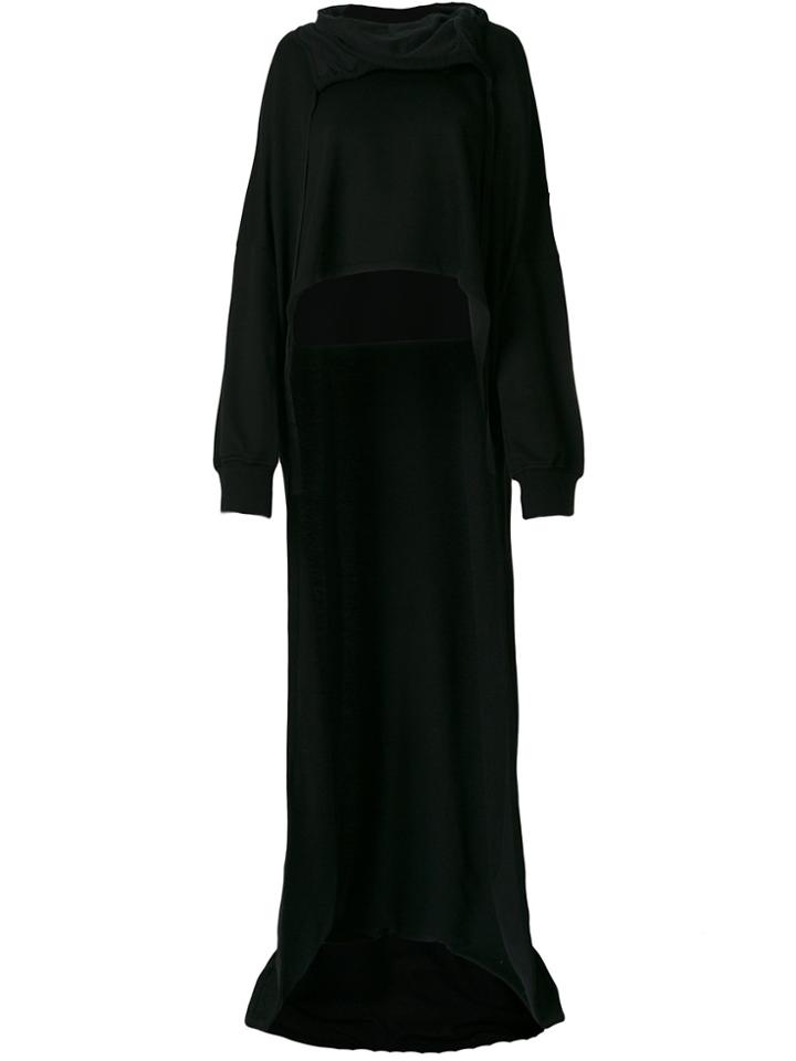 Ann Demeulemeester High Low Oversized Hoodie - Black