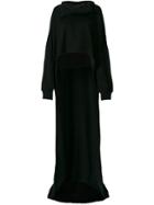 Ann Demeulemeester High Low Oversized Hoodie - Black