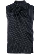 Mm6 Maison Margiela Sleeveless Striped Shirt - Black