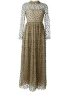 Valentino Star Embroidered Evening Dress, Women's, Size: 42, Nude/neutrals, Viscose/polyamide/polyester/spandex/elastane
