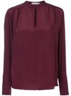 Mary Katrantzou Keyhole Bell Sleeved Blouse - Pink & Purple