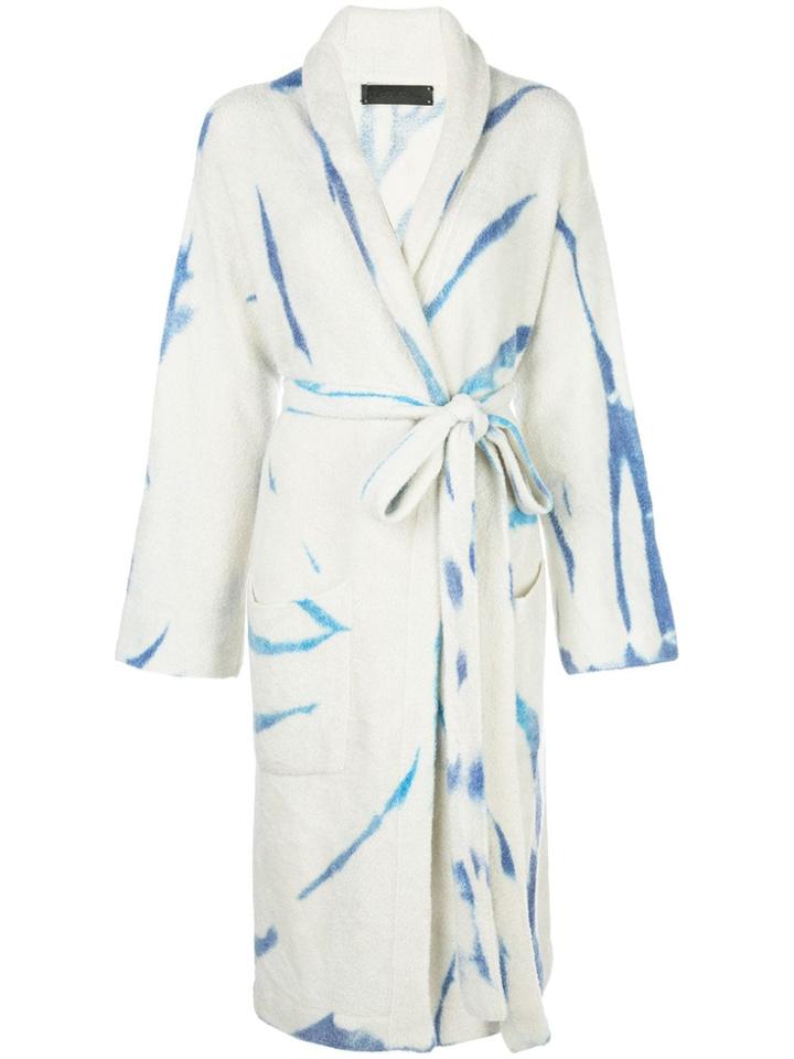 The Elder Statesman Belted Tie-dye Coat - Blue